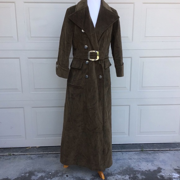 Vintage Jackets & Blazers - Vintage 70s Olive Green Corduroy Long Coat Boho